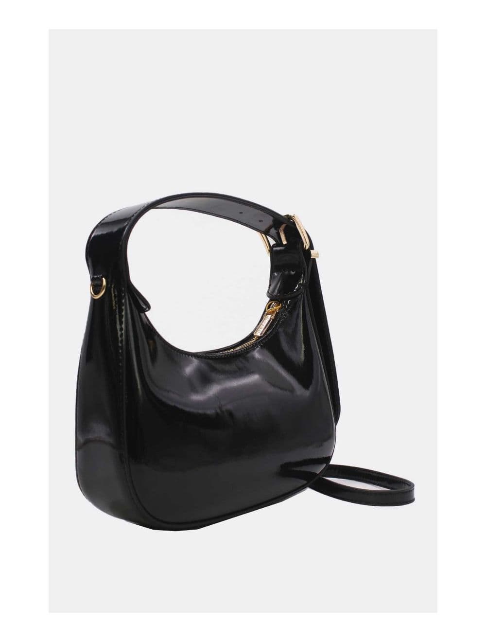 Sac Porté Épaule Demi Lune Verni Forme Croissant 24P-5910-Noir — vue 3