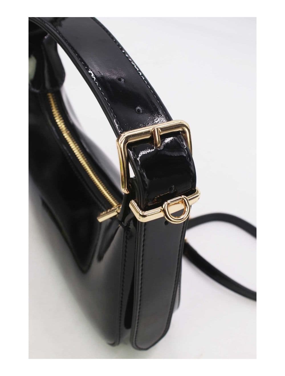 Sac Porté Épaule Demi Lune Verni Forme Croissant 24P-5910-Noir — vue 4