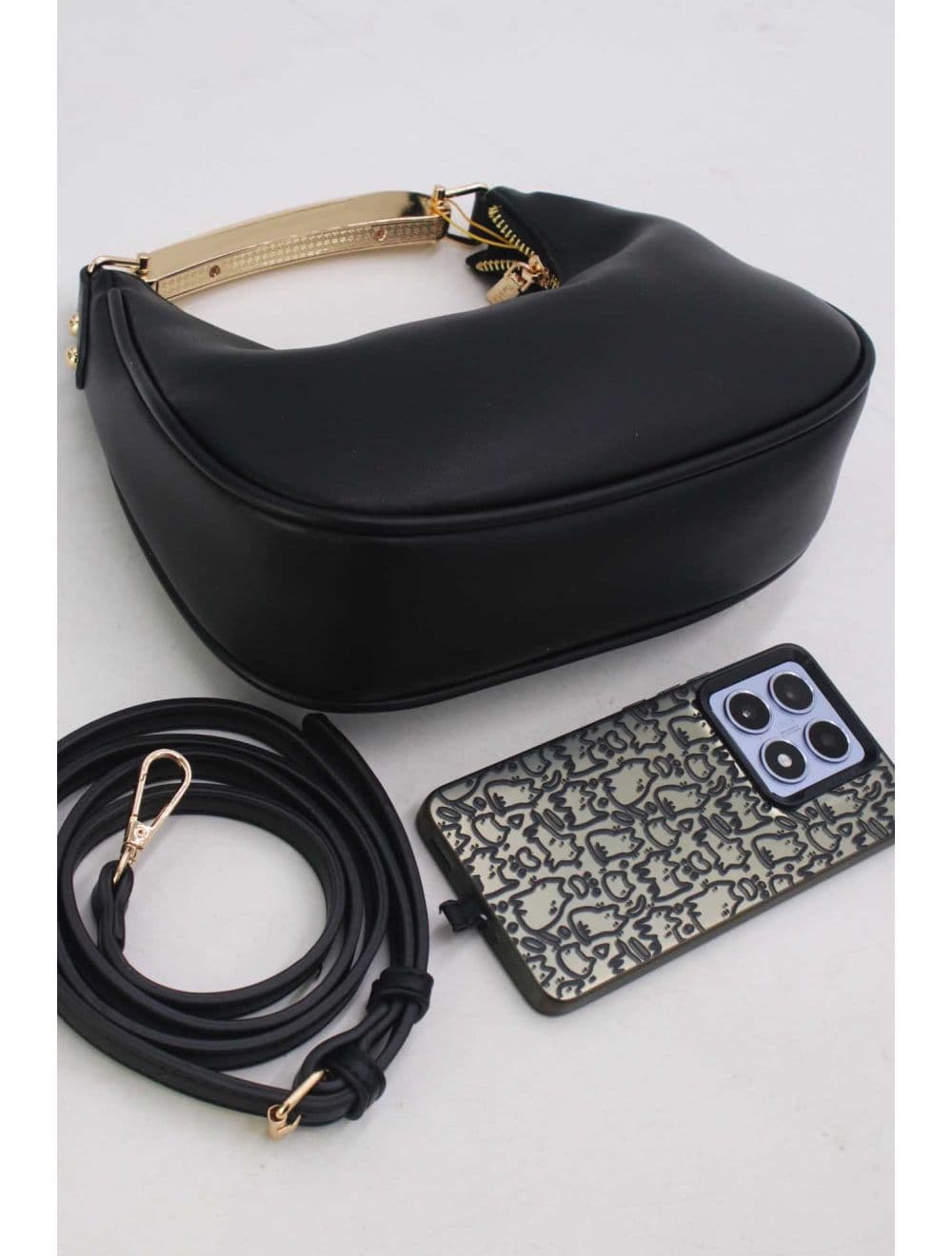 Sac Bandoulière Demi-lune 25P-6327-Noir — vue 4