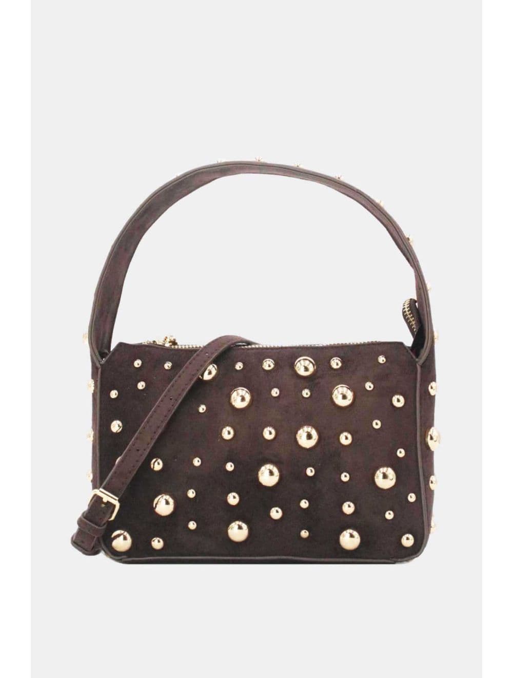 Pochette Clouté et Velours 24P-6164-Café