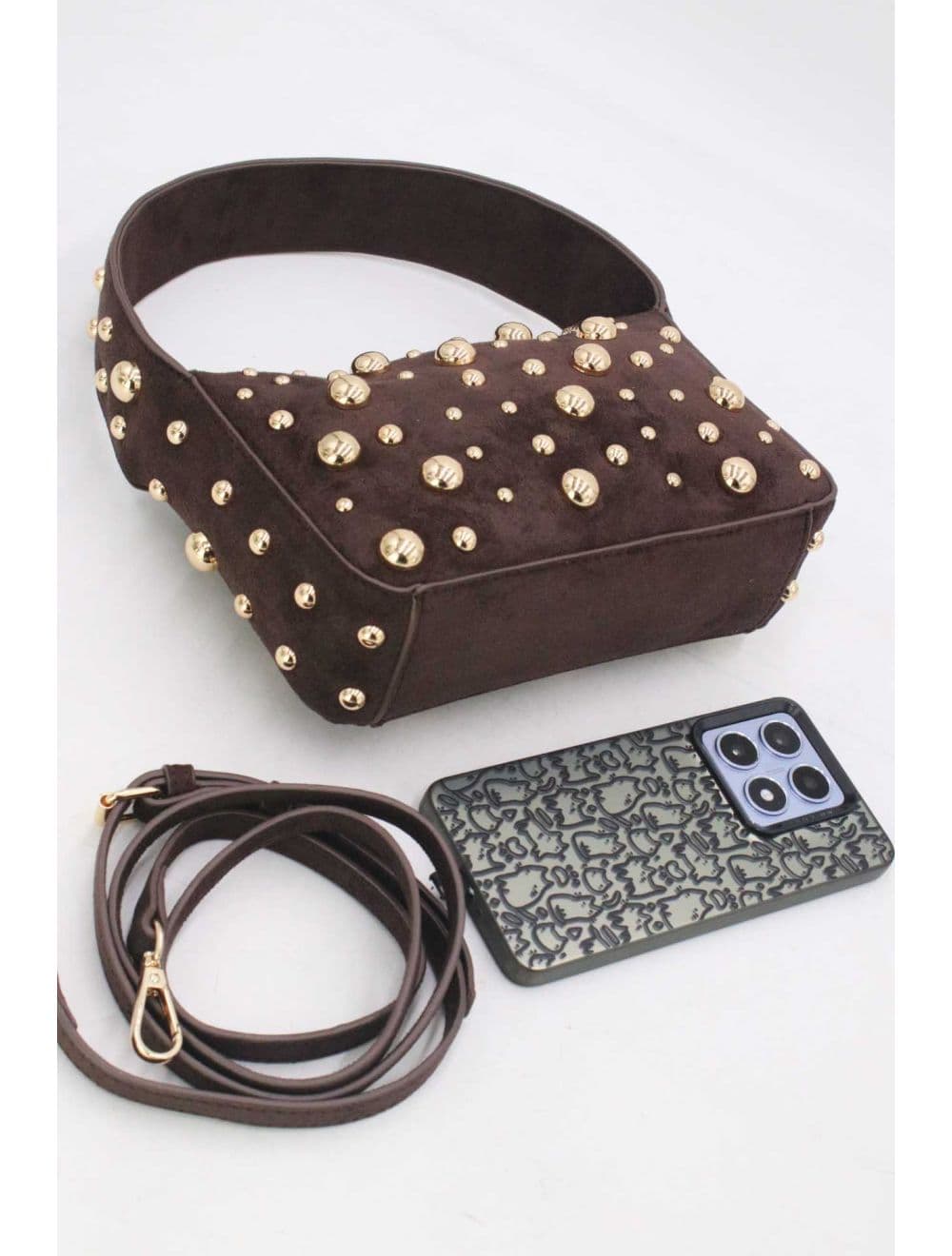 Pochette Clouté et Velours 24P-6164-Café — vue 3