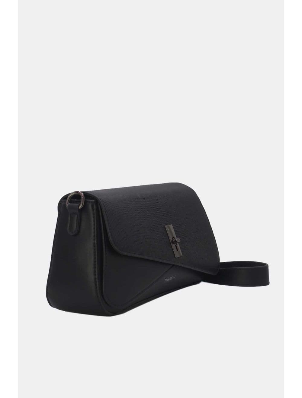 Sac Bandoulière Avec Rabat Asymétrique 24B-6109-Noir