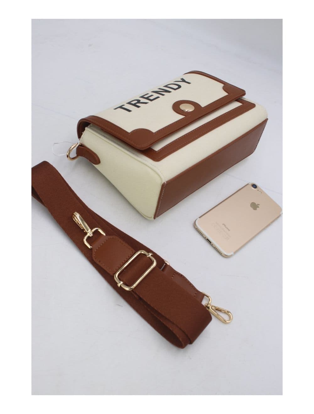 Sac Bandoulière Effet Tissu 24P-6089-Beige/Brown — vue 4