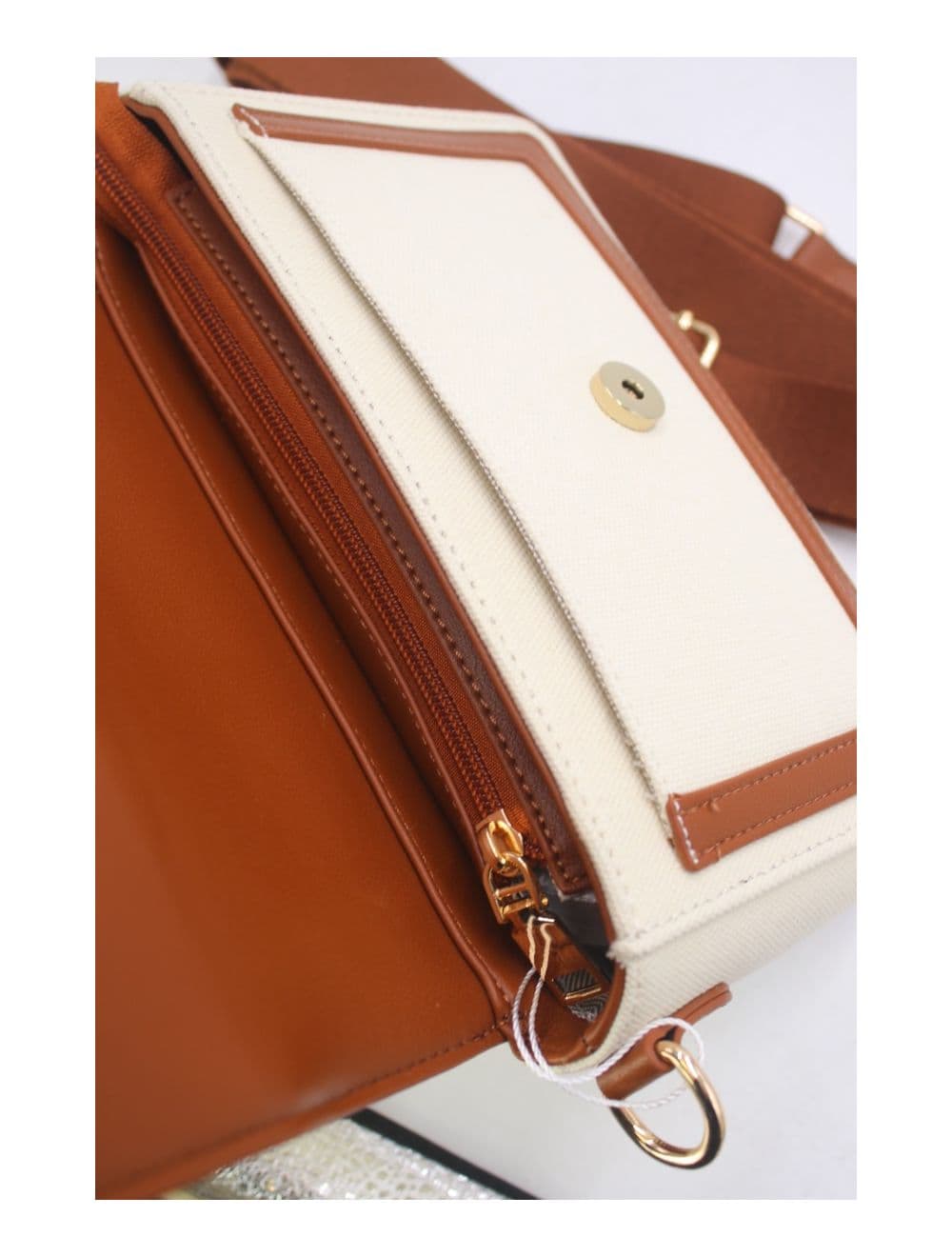 Sac Bandoulière Effet Tissu 24P-6089-Beige/Brown — vue 5