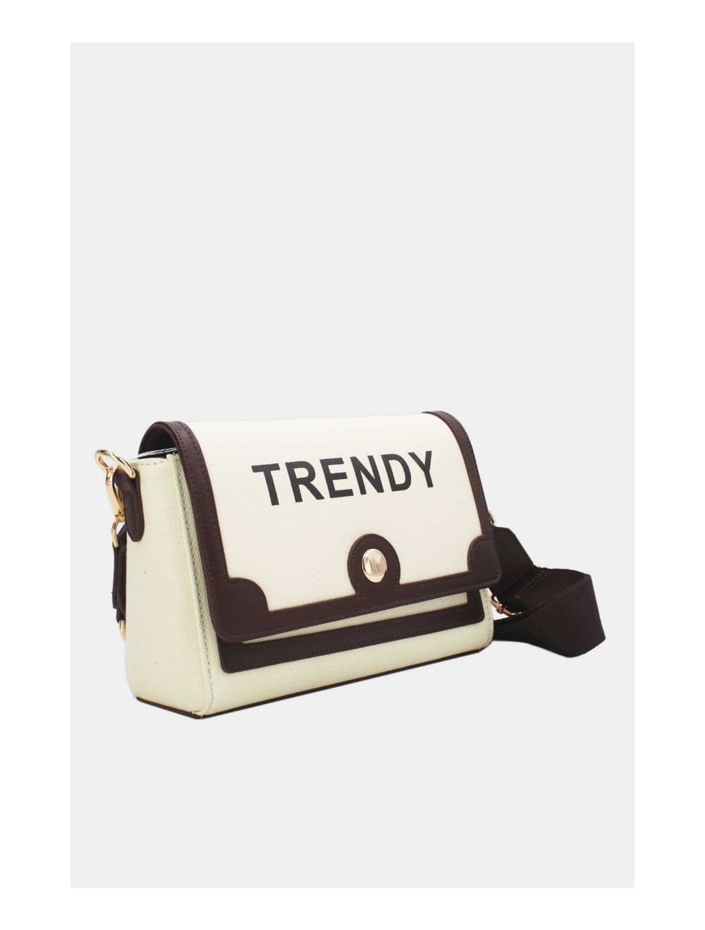 Sac Bandoulière Effet Tissu 24P-6089-Beige/Coffee — vue 3