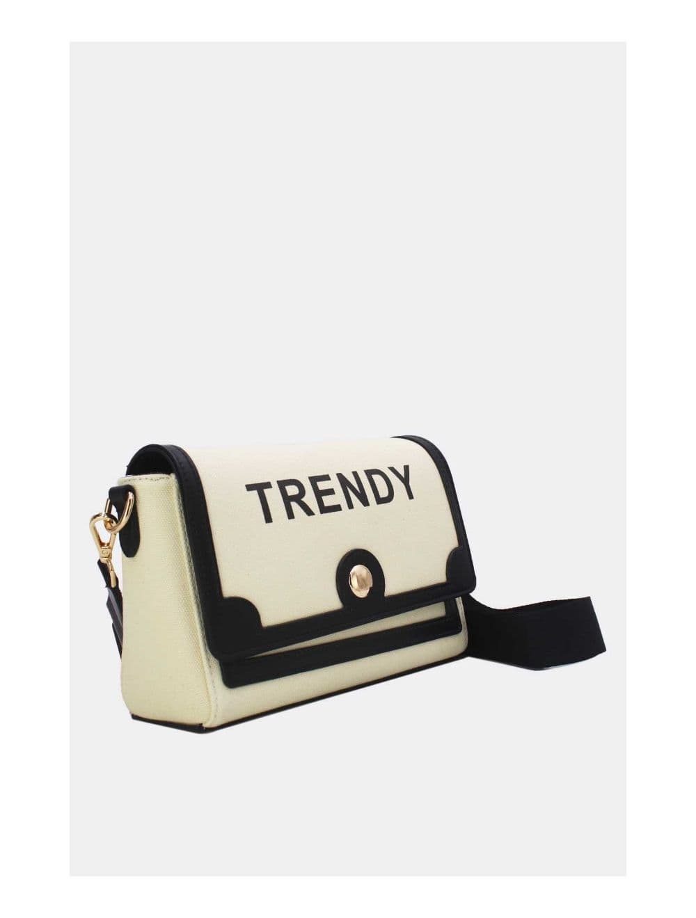 Sac Bandoulière Effet Tissu 24P-6089-Beige/Black — vue 3