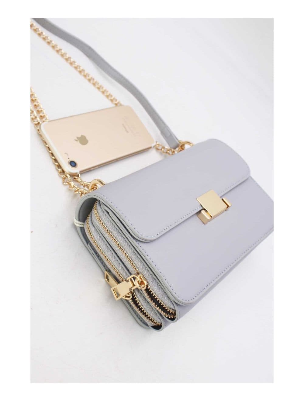 Sac à Bandoulière Couleur Uni  24P-6086-Gris