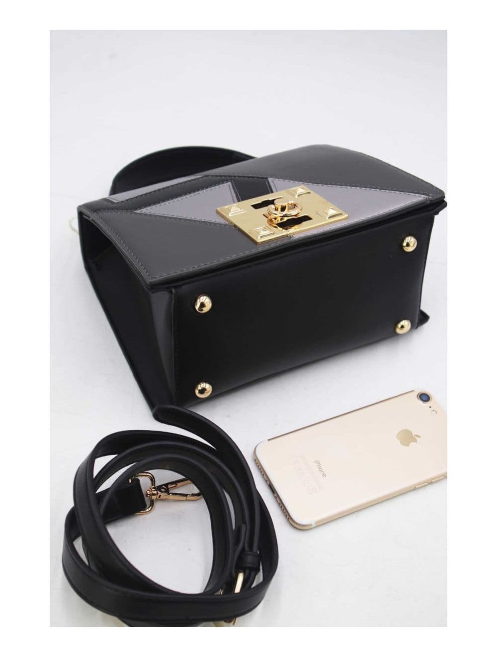 Petit Sac à Main Patchwork Moderne 24P-5964-Noir — vue 5