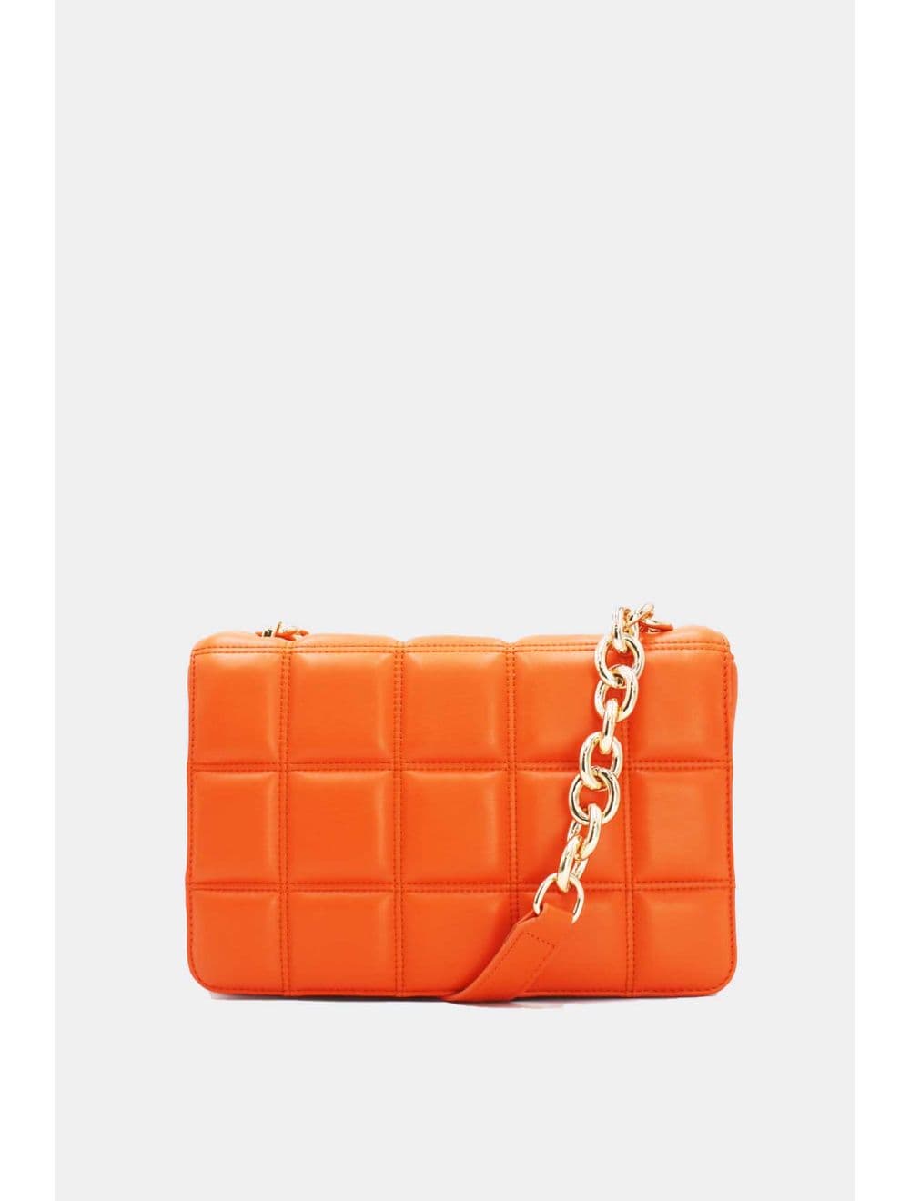 Sac Bandoulière Biface à Rabat Matelassé-20H-3011-Orange