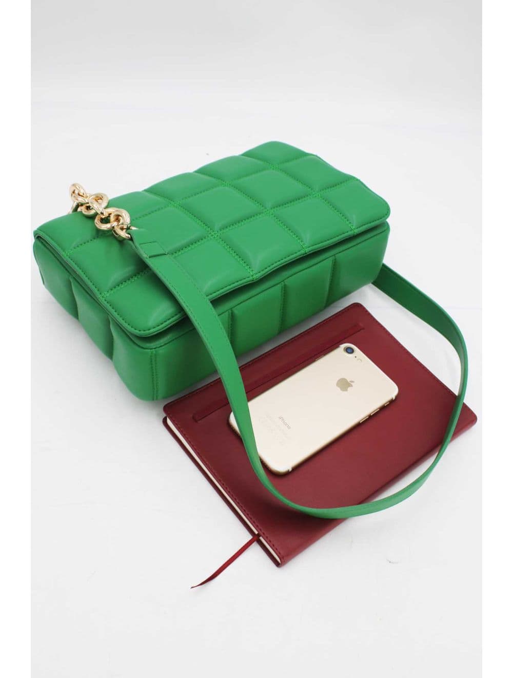 Sac Bandoulière Biface à Rabat Matelassé-20H-3011-Vert — vue 4