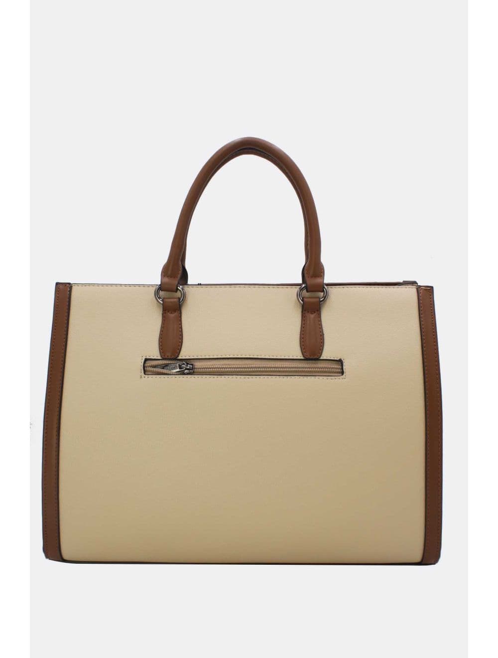 Grand Cabas Effet Cuir 25B-6348-Beige/Coffee — vue 4