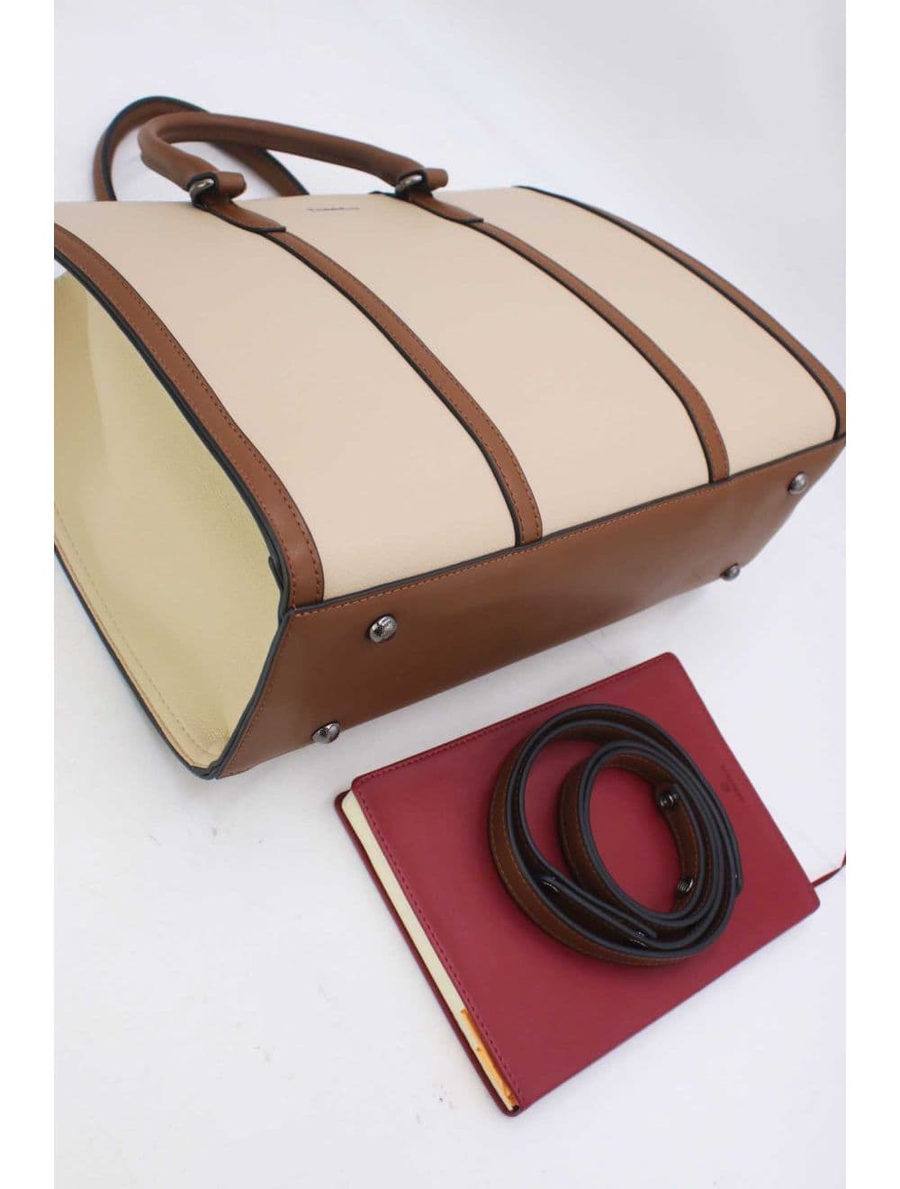 Grand Cabas Effet Cuir 25B-6348-Beige/Coffee — vue 5