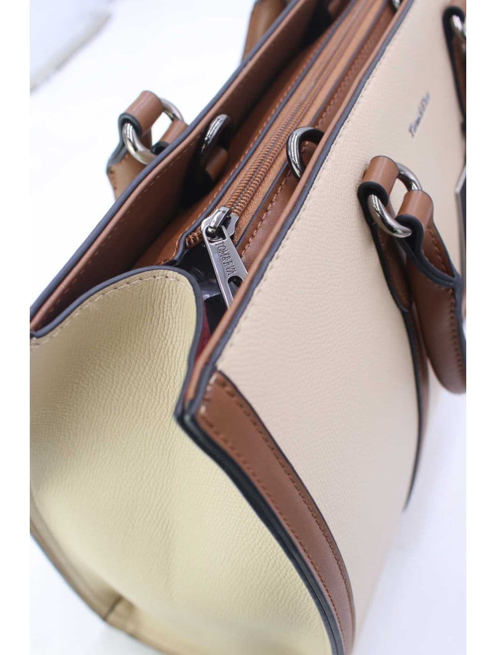 Grand Cabas Effet Cuir 25B-6348-Beige/Coffee — vue 6