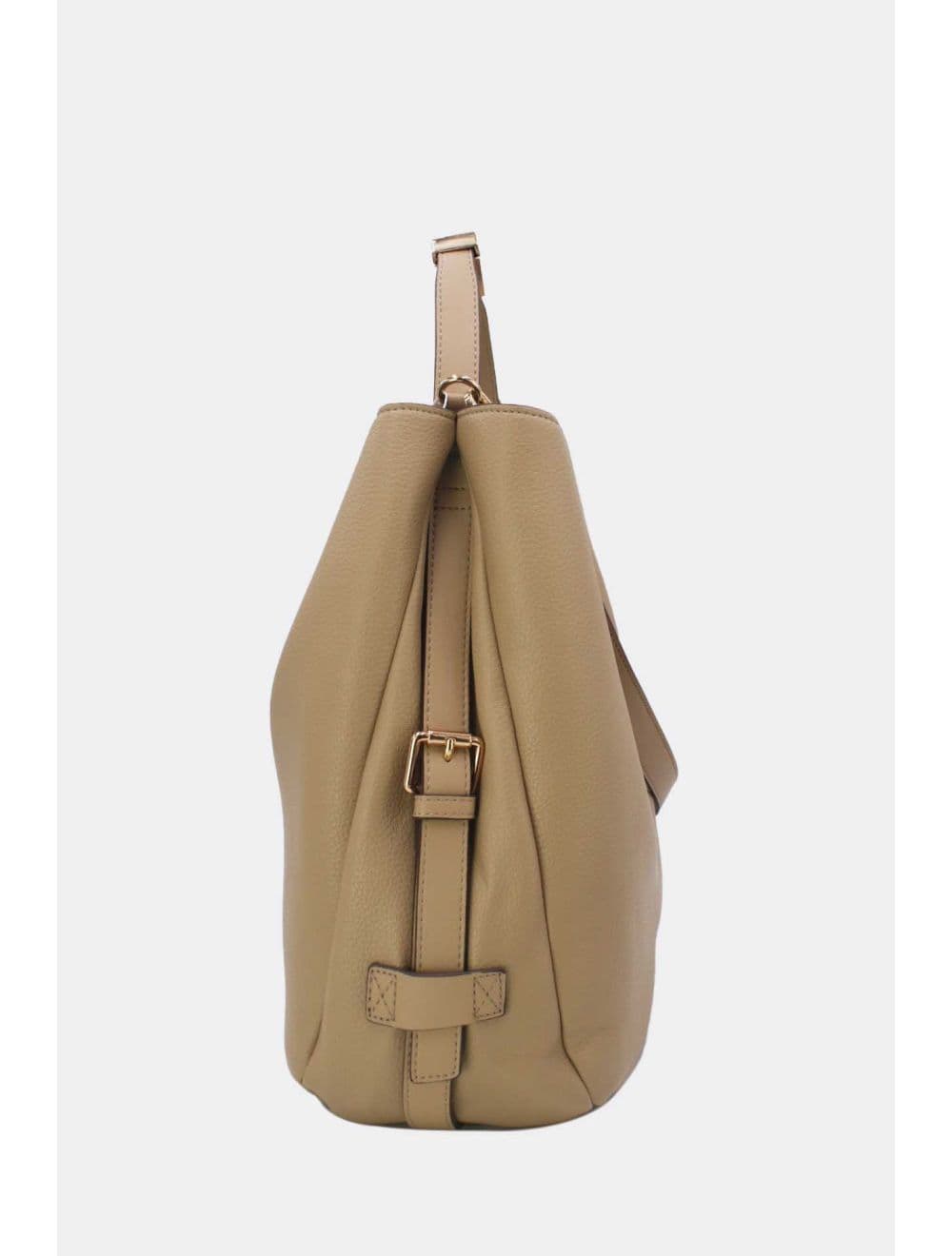 Sac Hobo Souple Polyvalent avec Détail Métallique Doré 25B-6355-Abricot — vue 2