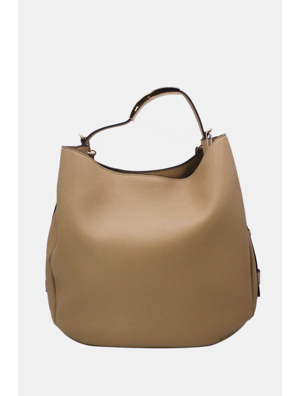 Sac Hobo Souple Polyvalent avec Détail Métallique Doré 25B-6355-Abricot — vue 3