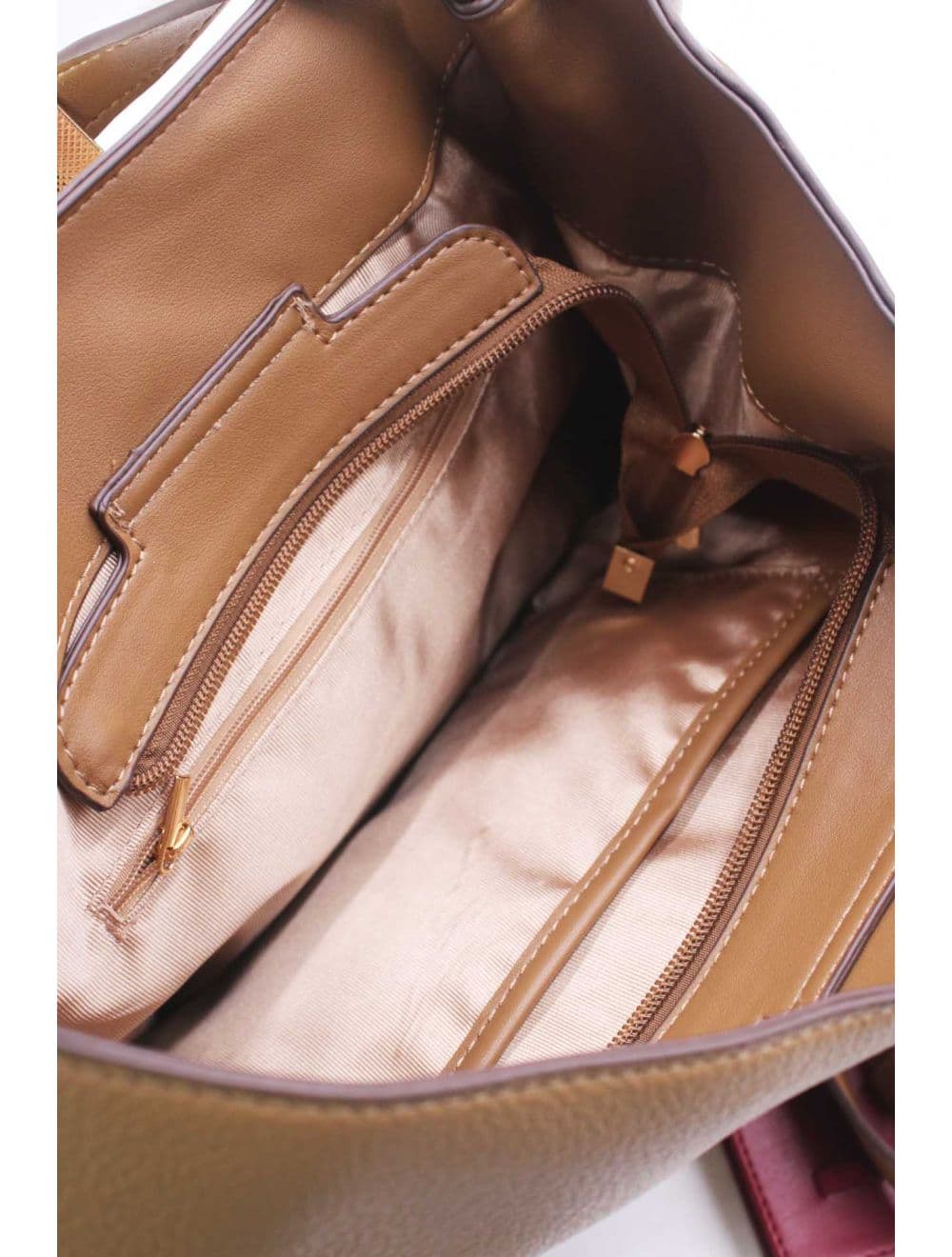 Sac Hobo Souple Polyvalent avec Détail Métallique Doré 25B-6355-Camel — vue 5