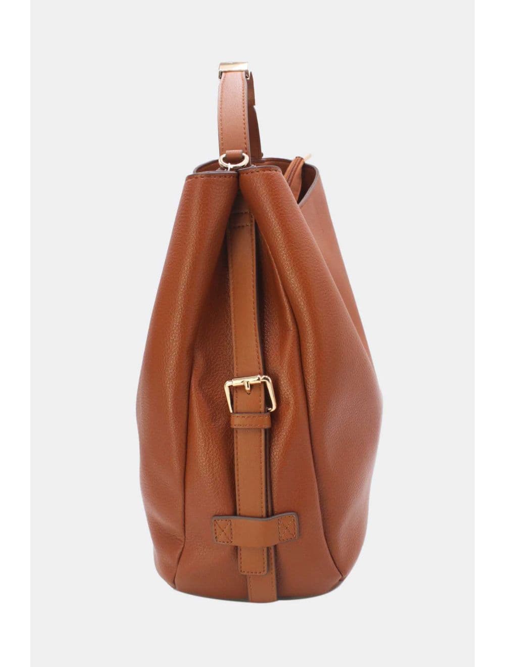Sac Hobo Souple Polyvalent avec Détail Métallique Doré 25B-6355-Marron — vue 6