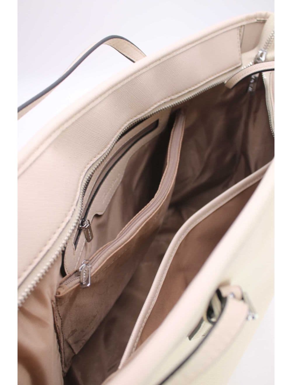 Cabas Classique Effet Cuir Rigide 6228F-SS26-Silver detail-Beige — vue 5