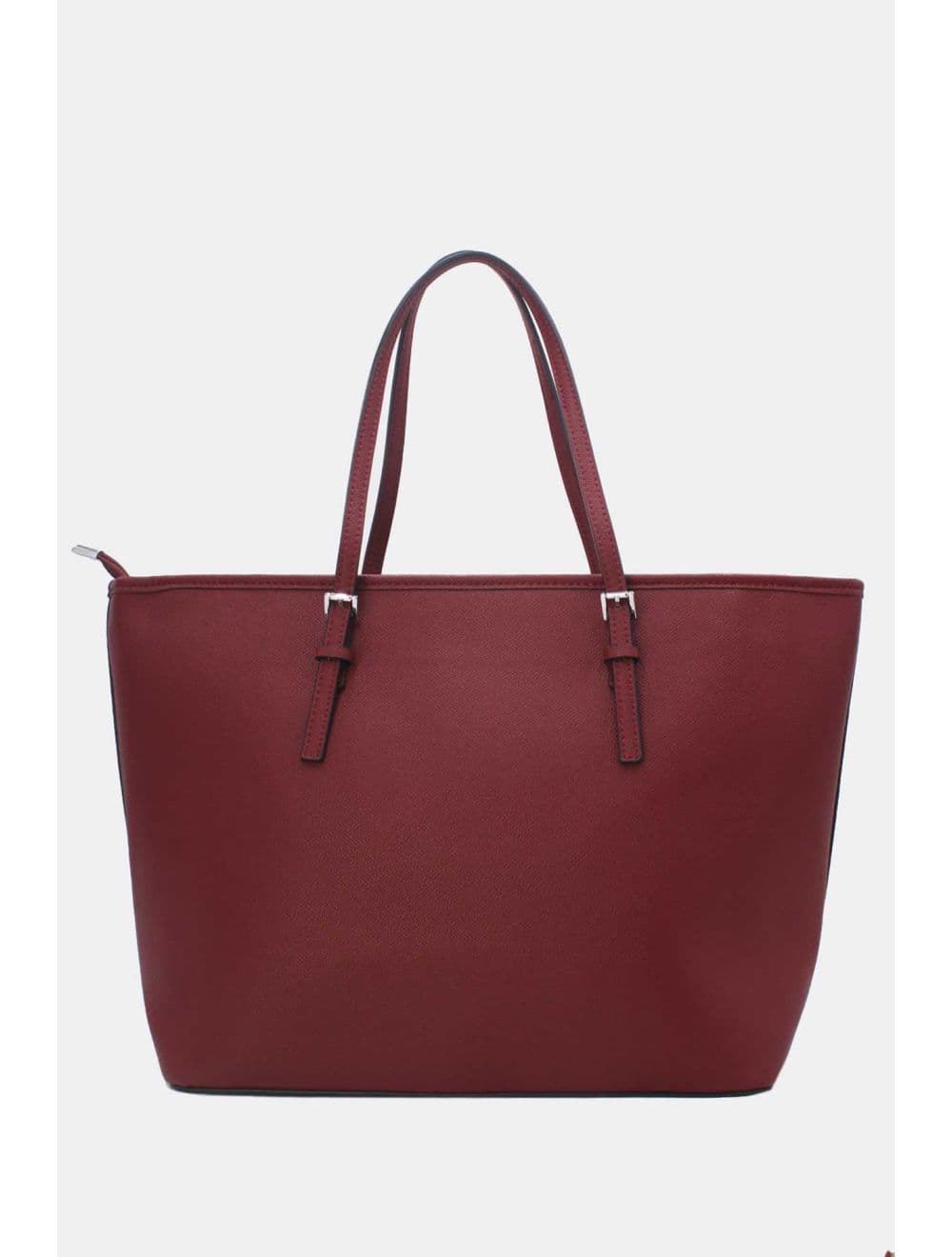 Cabas Classique Effet Cuir Rigide 6228F-SS26-Silver detail-Bordeaux — vue 3
