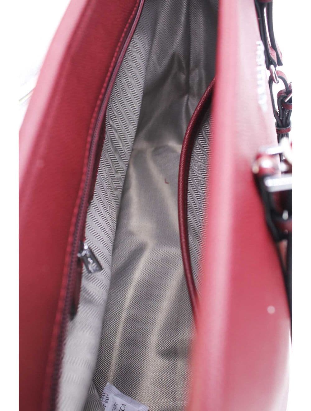 Cabas Classique Effet Cuir Rigide 6228F-SS26-Silver detail-Bordeaux — vue 5