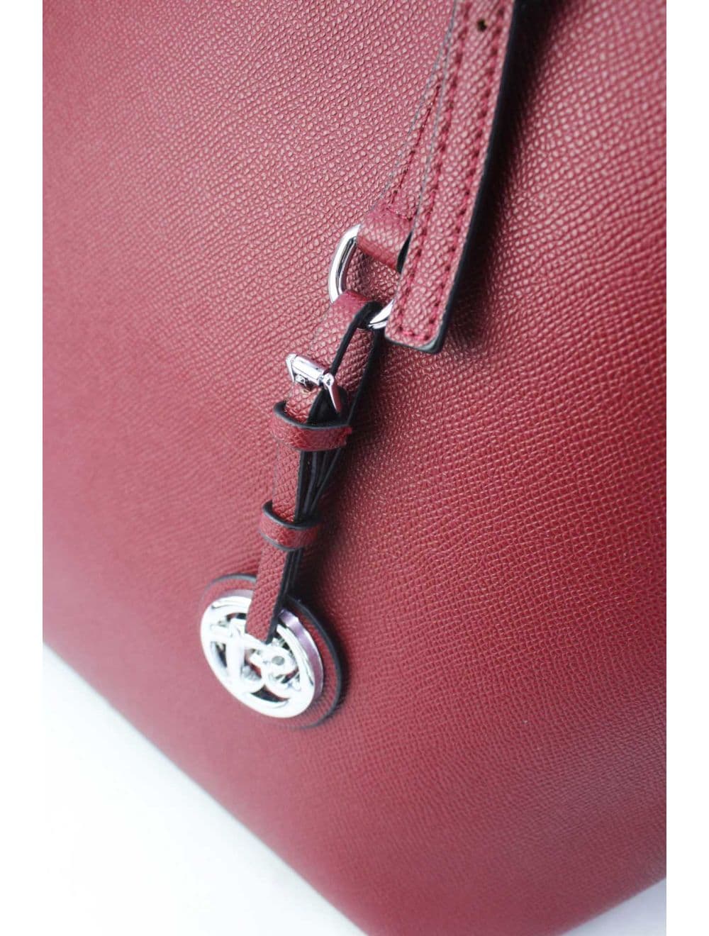 Cabas Classique Effet Cuir Rigide 6228F-SS26-Silver detail-Bordeaux — vue 6