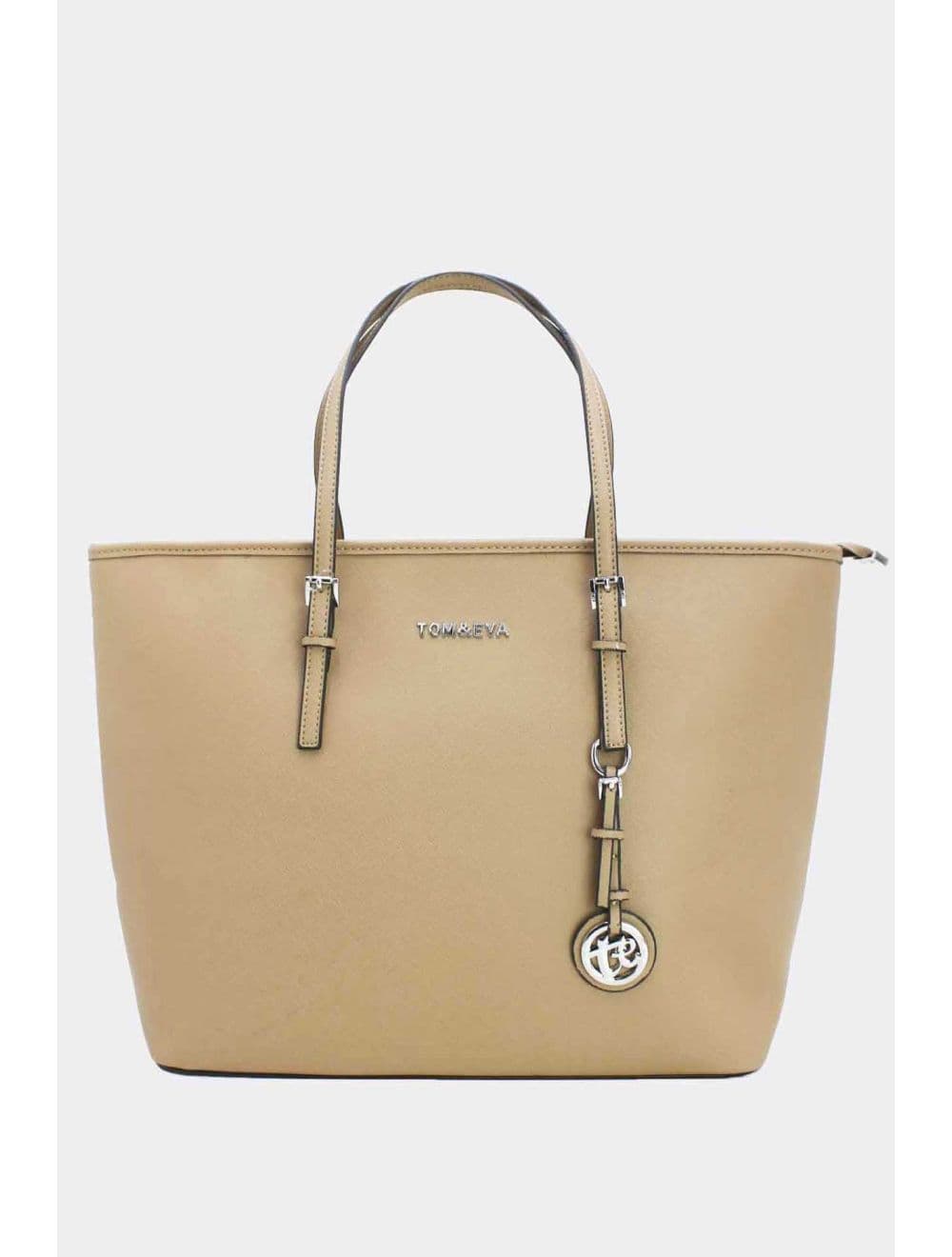 Cabas Classique Effet Cuir Rigide 6228F-SS26-Silver detail-Taupe