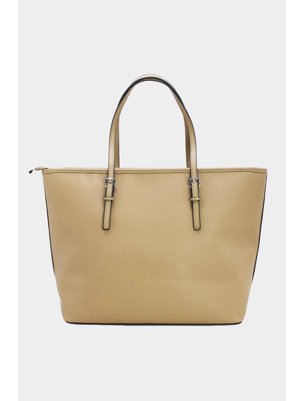 Cabas Classique Effet Cuir Rigide 6228F-SS26-Silver detail-Taupe — vue 3