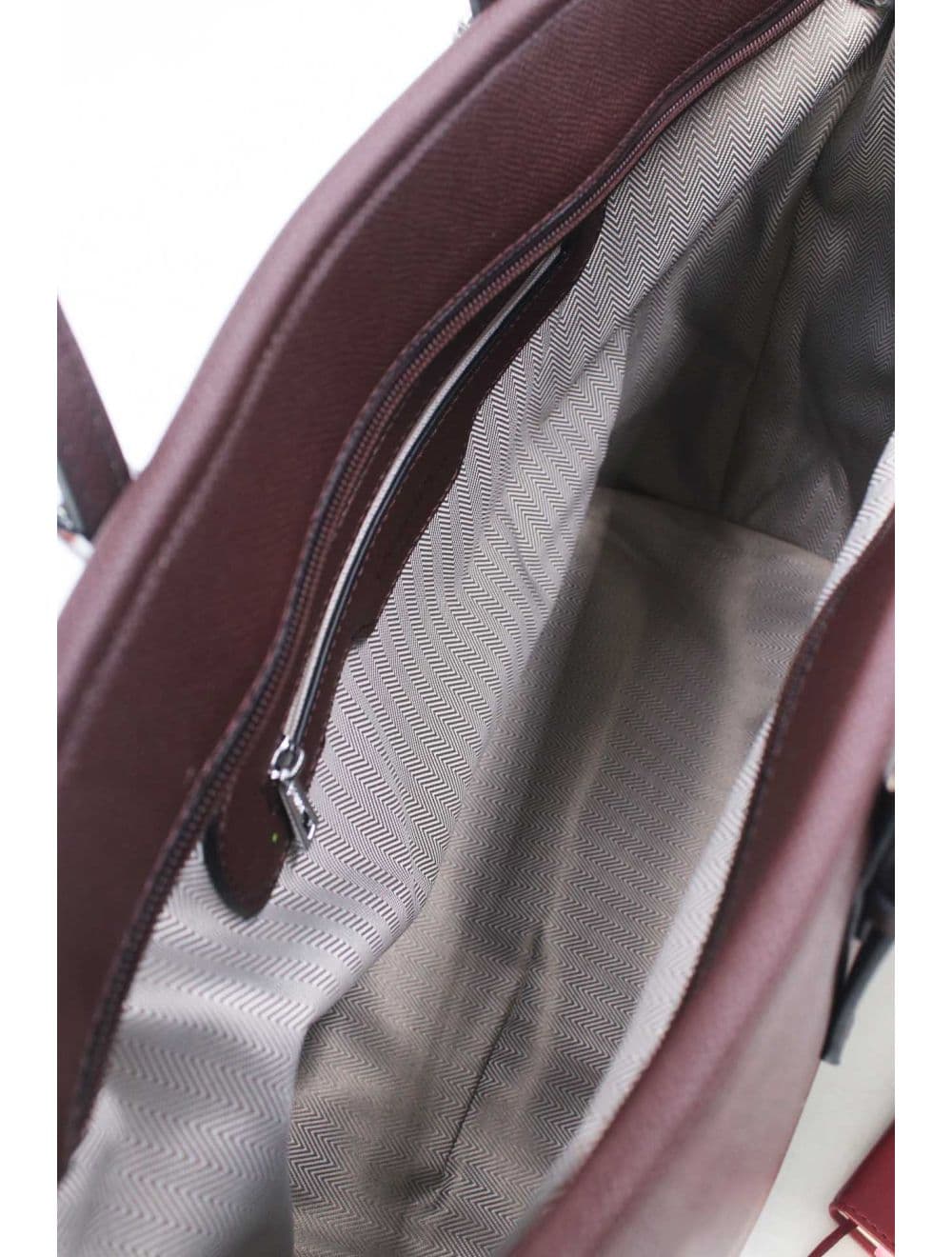 Cabas Classique Effet Cuir Rigide 6228F-SS26-Silver detail-Café — vue 5