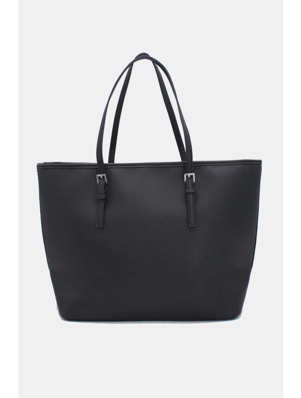 Cabas Classique Effet Cuir Rigide 6228F-SS26-Silver detail-Noir — vue 3
