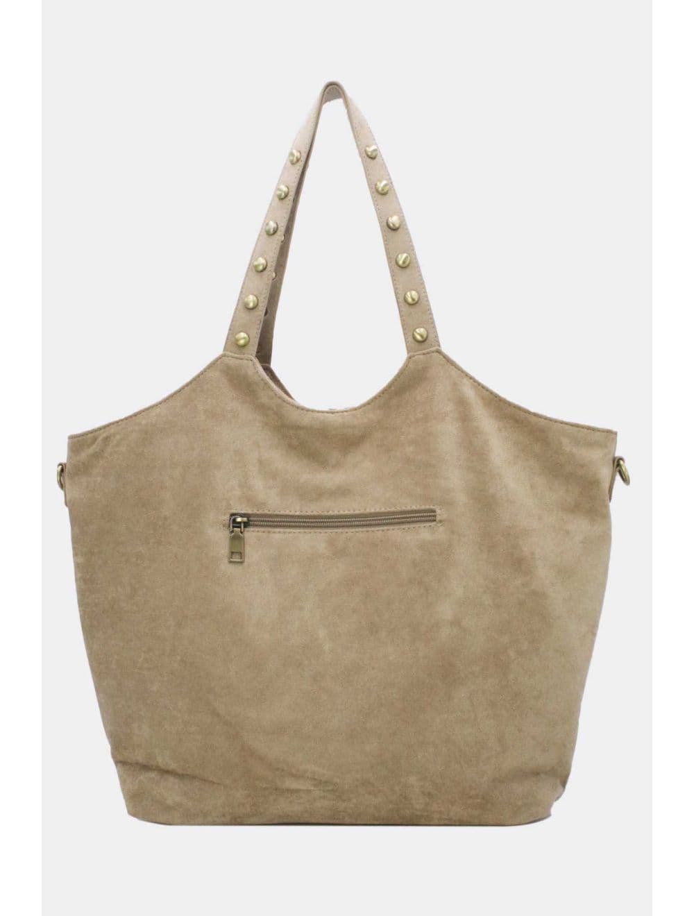 Cabas Frange à Velours et Clouté 25B-6177-Bone — vue 3