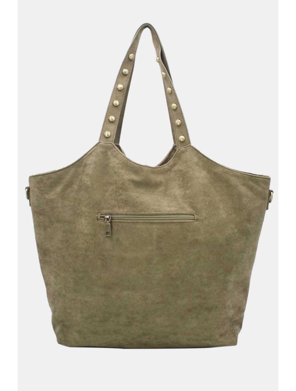 Cabas Frange à Velours et Clouté 25B-6177-Vert — vue 4
