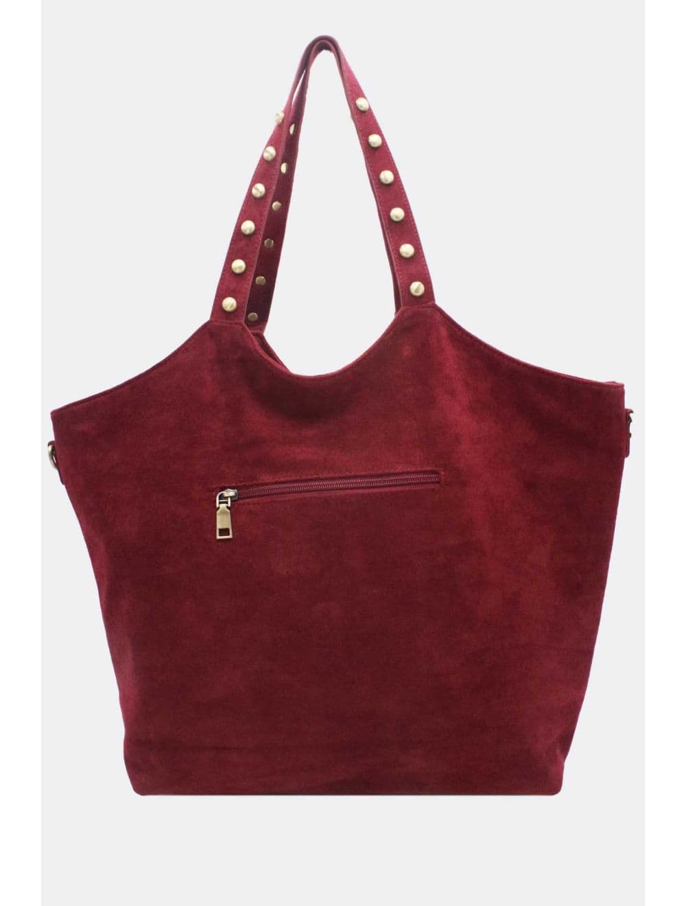 Cabas Frange à Velours et Clouté 25B-6177-Rouge — vue 4
