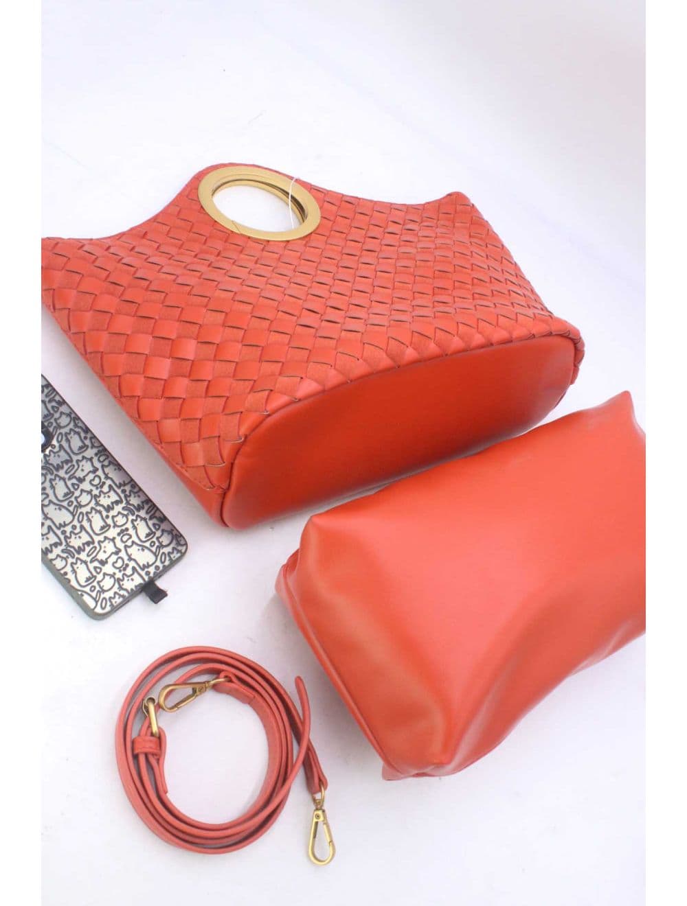 Sac Cabas Tressé Bimatière 25B-6202-Orange — vue 4