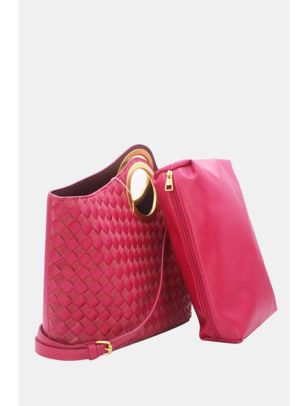Sac Cabas Tressé Bimatière 25B-6202-Fushia — vue 2