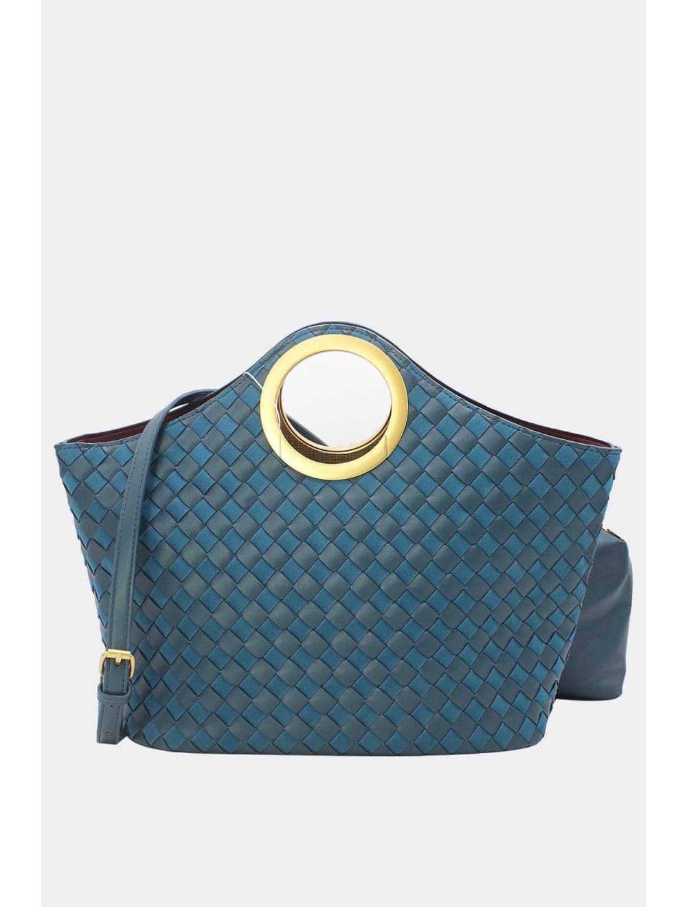 Sac Cabas Tressé Bimatière 25B-6202-Bleu