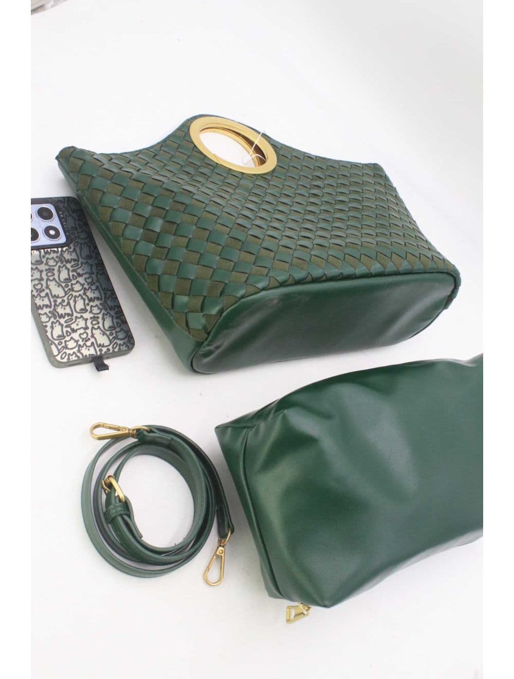 Sac Cabas Tressé Bimatière 25B-6202-Vert — vue 4