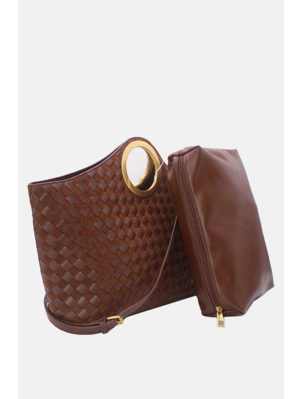 Sac Cabas Tressé Bimatière 25B-6202-Café — vue 3