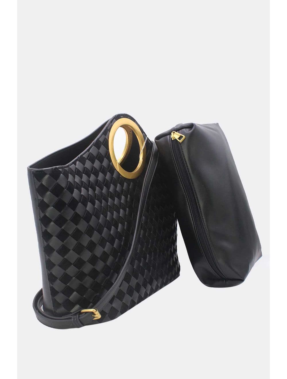 Sac Cabas Tressé Bimatière 25B-6202-Noir — vue 3