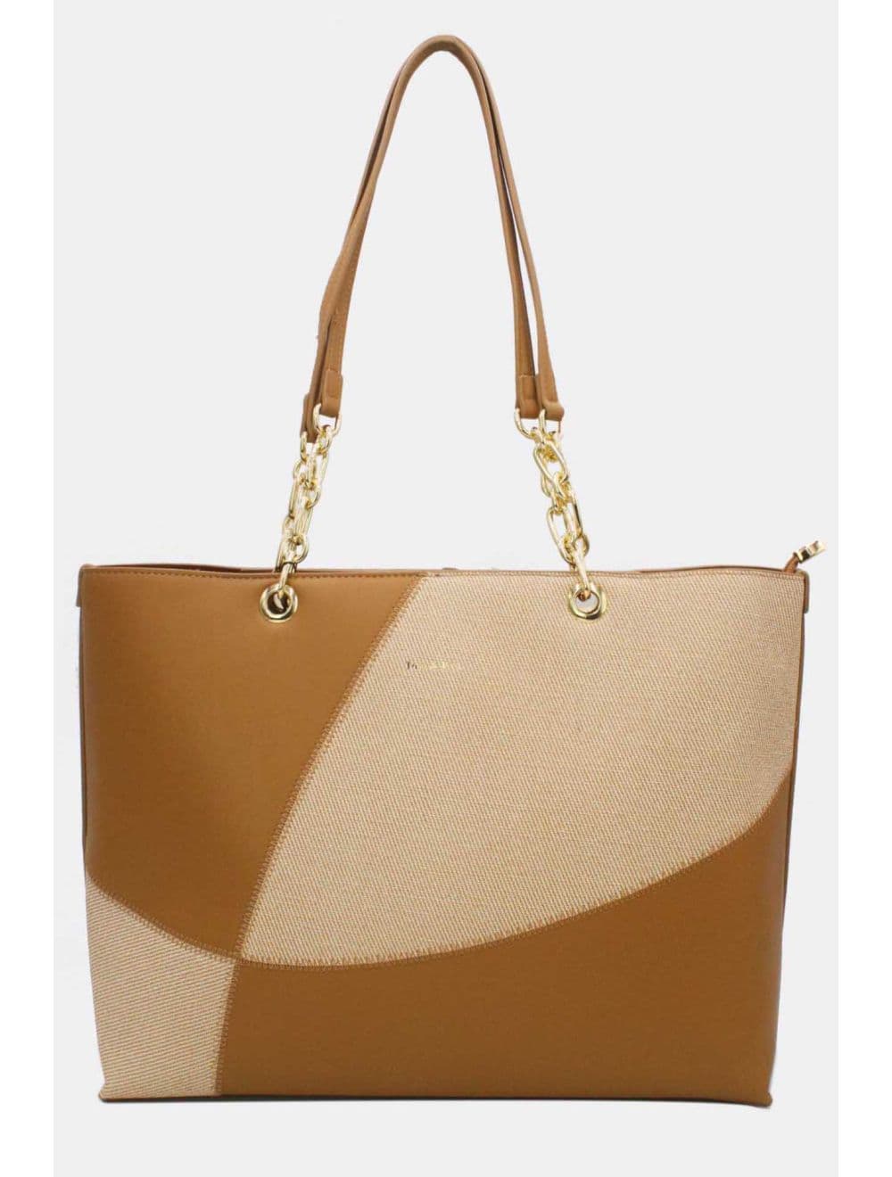 Sac Cabas Patchwork Effet Tissu 25B-6191-Abricot