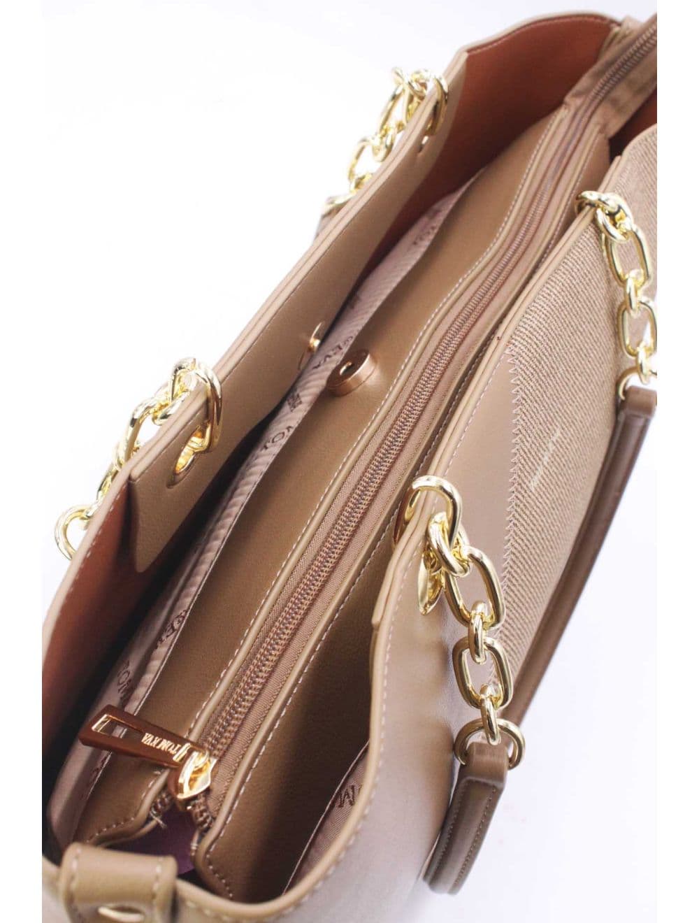 Sac Cabas Patchwork Effet Tissu 25B-6191-Kaki — vue 5