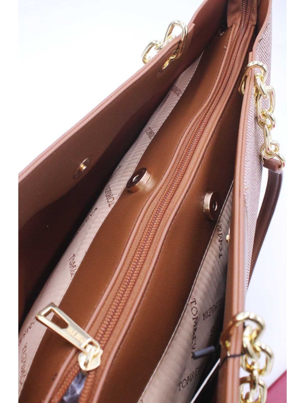 Sac Cabas Patchwork Effet Tissu 25B-6191-Café — vue 5