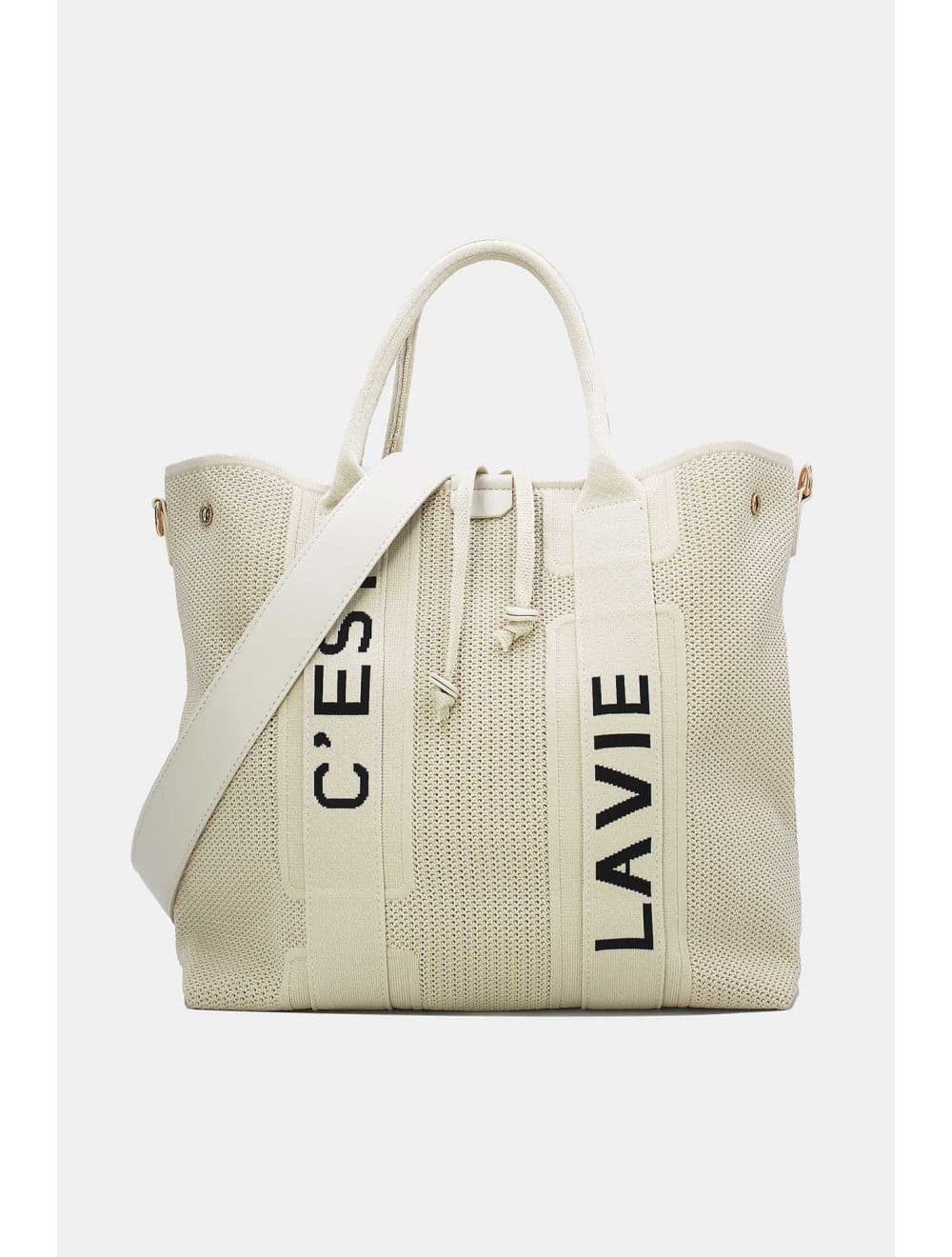 Sac Cabas Transformable En Maille 24B-6081#-Beige — vue 2