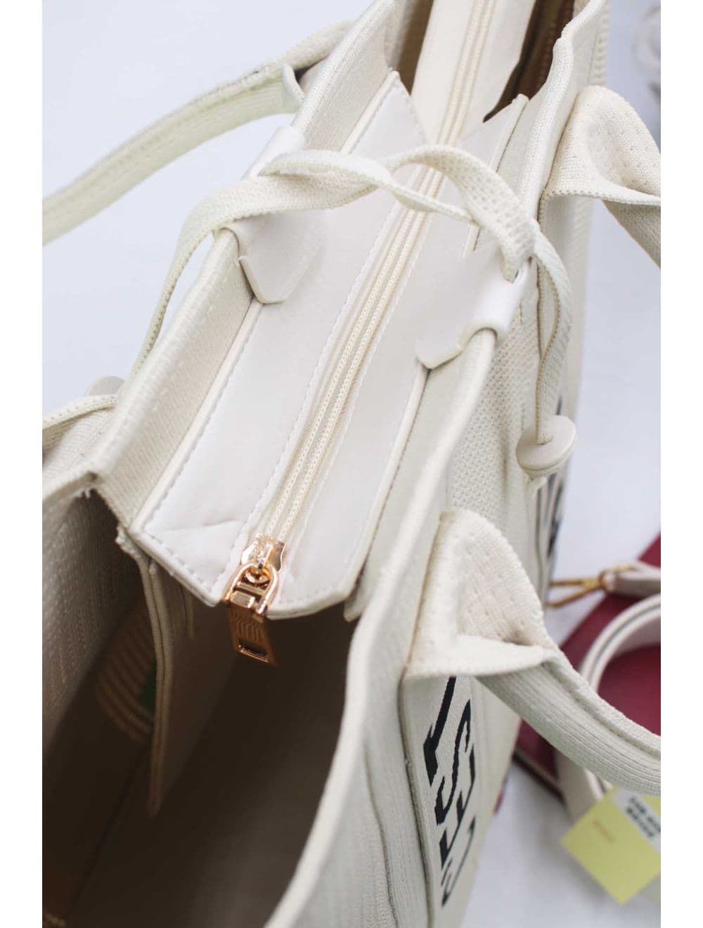 Sac Cabas Transformable En Maille 24B-6081#-Beige — vue 4