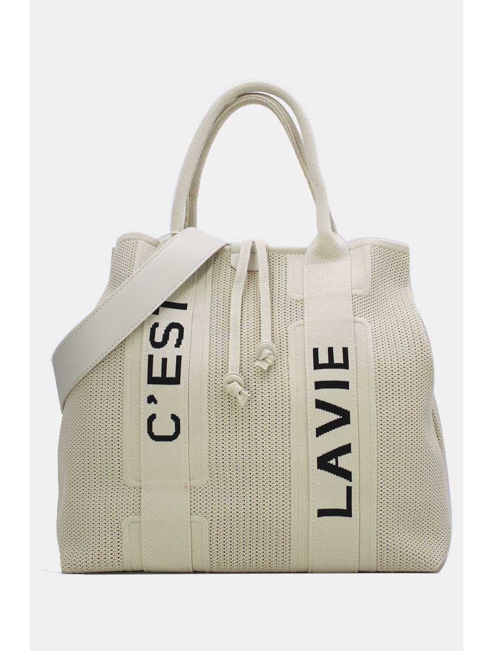 Sac Cabas Transformable En Maille 24B-6081#-Beige — vue 5