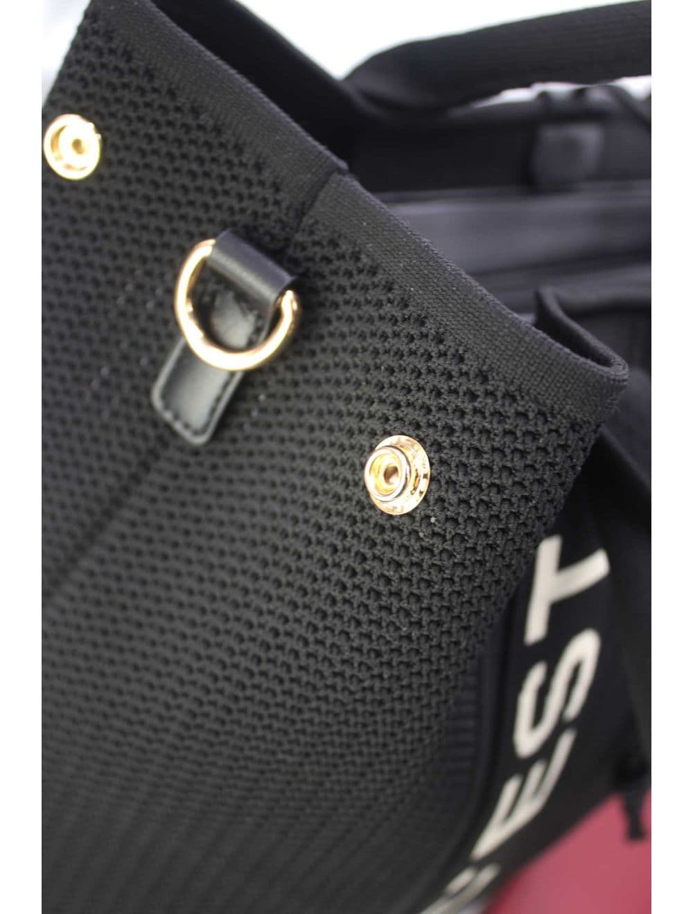 Sac Cabas Transformable En Maille 24B-6081#-Noir