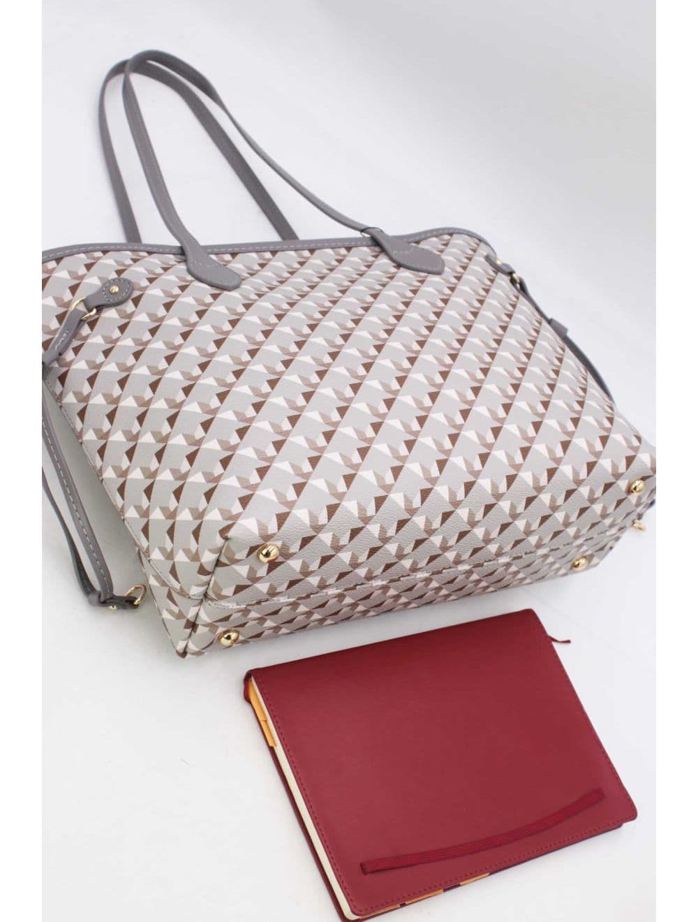 Sac Cabas Motif Géométrique 23B-5810-Gris — vue 4