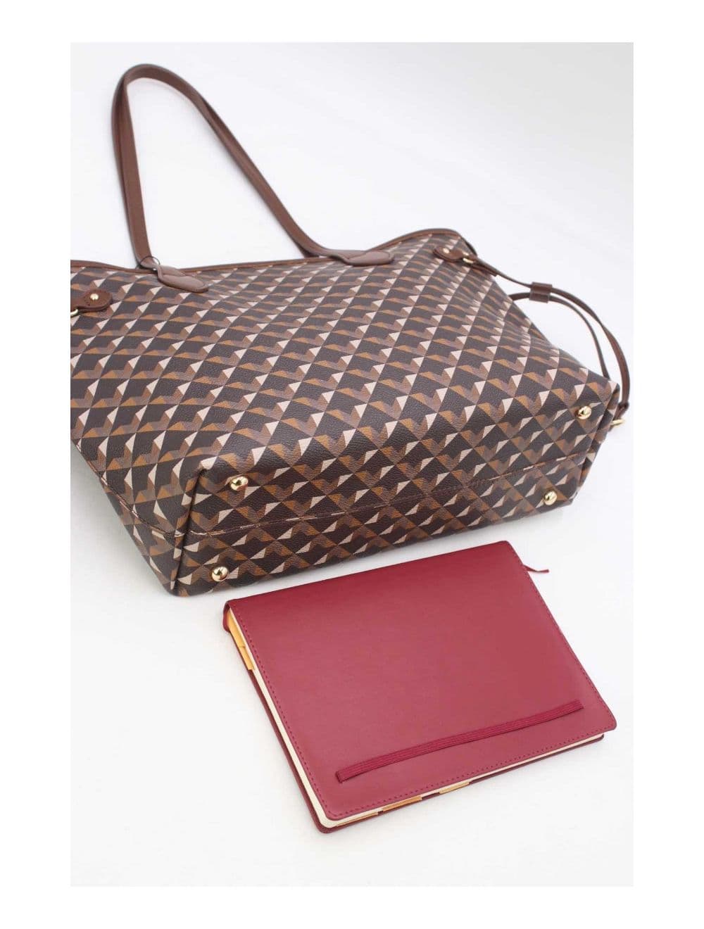 Sac Cabas Motif Géométrique 23B-5810-Café