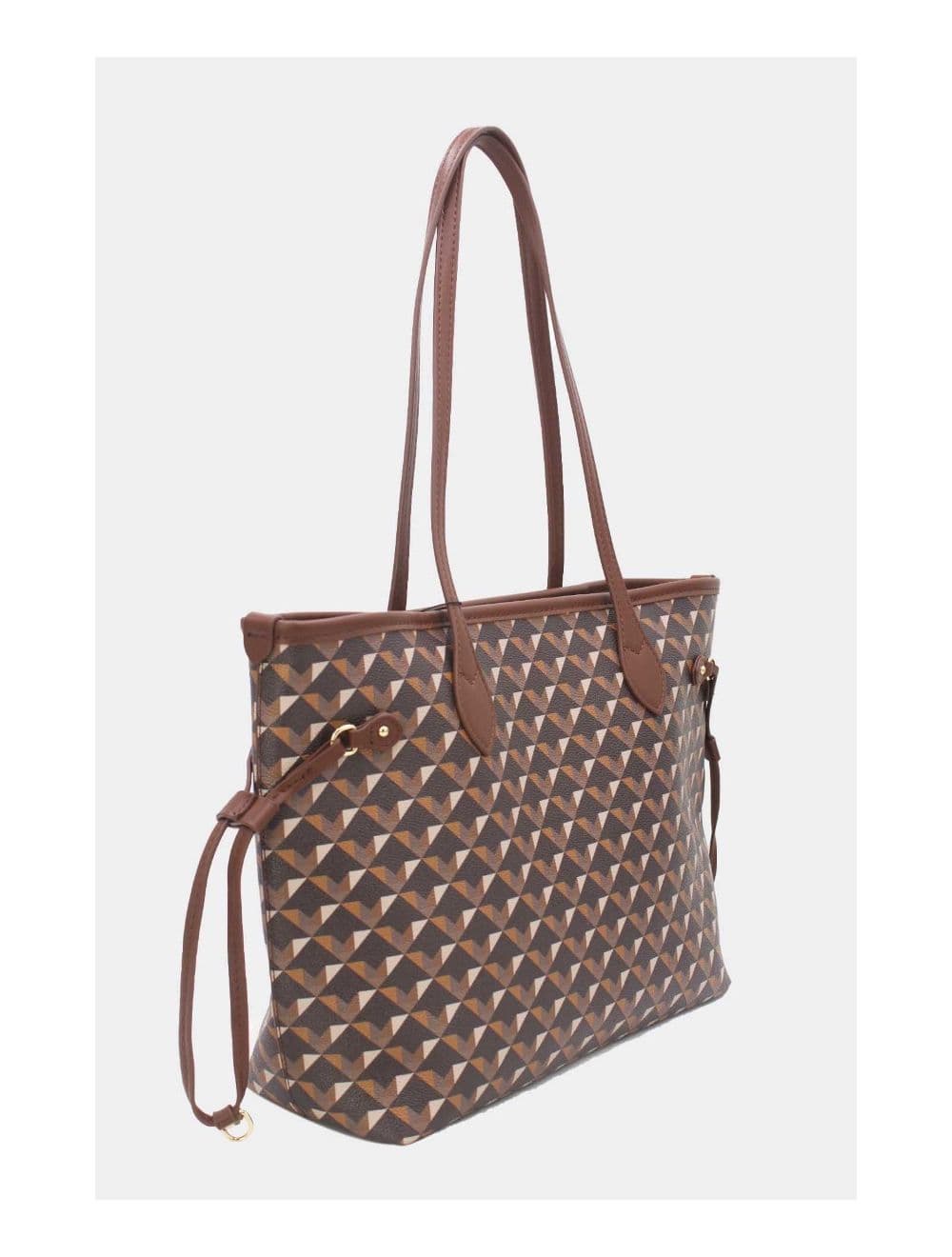 Sac Cabas Motif Géométrique 23B-5810-Café — vue 3