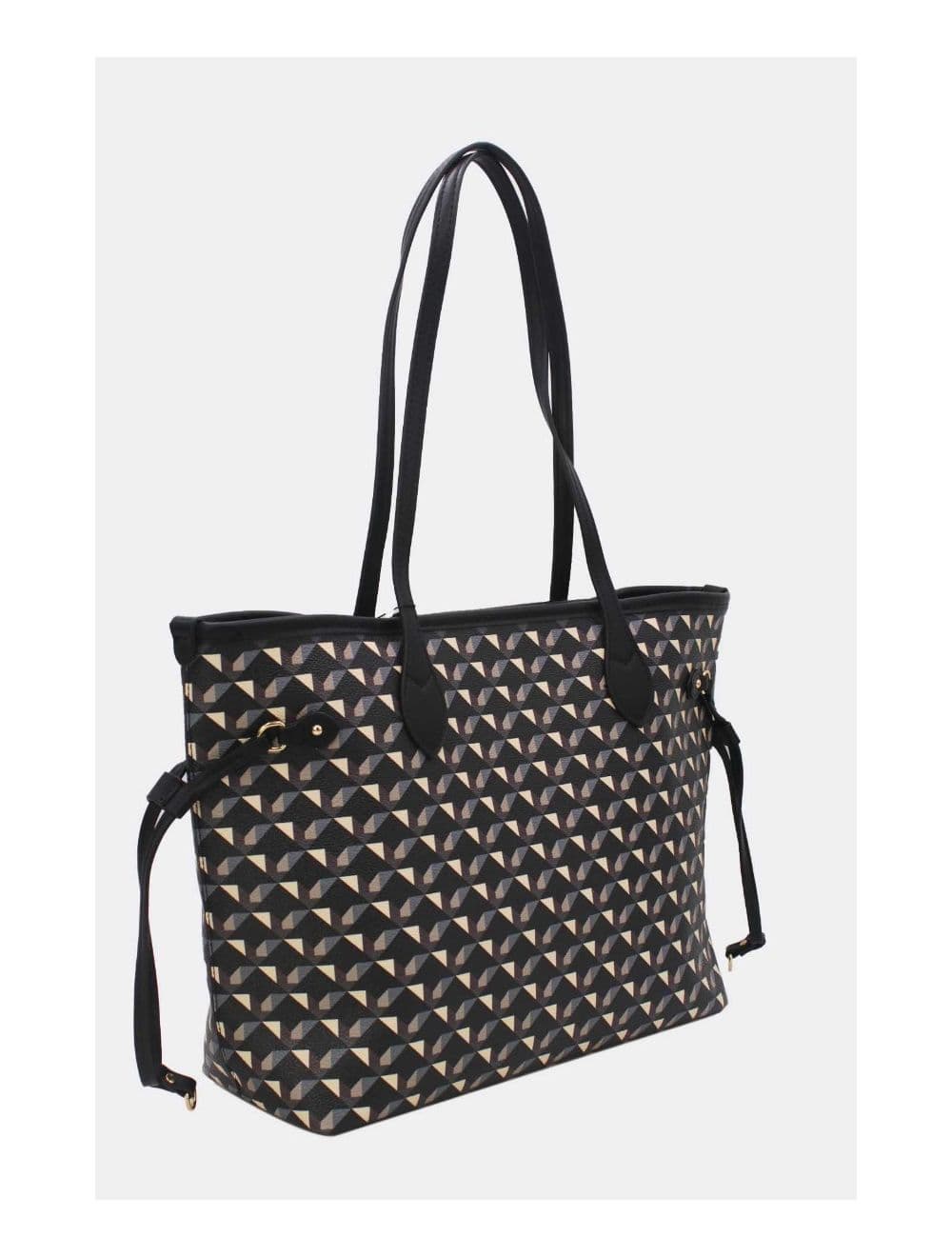 Sac Cabas Motif Géométrique 23B-5810-Noir