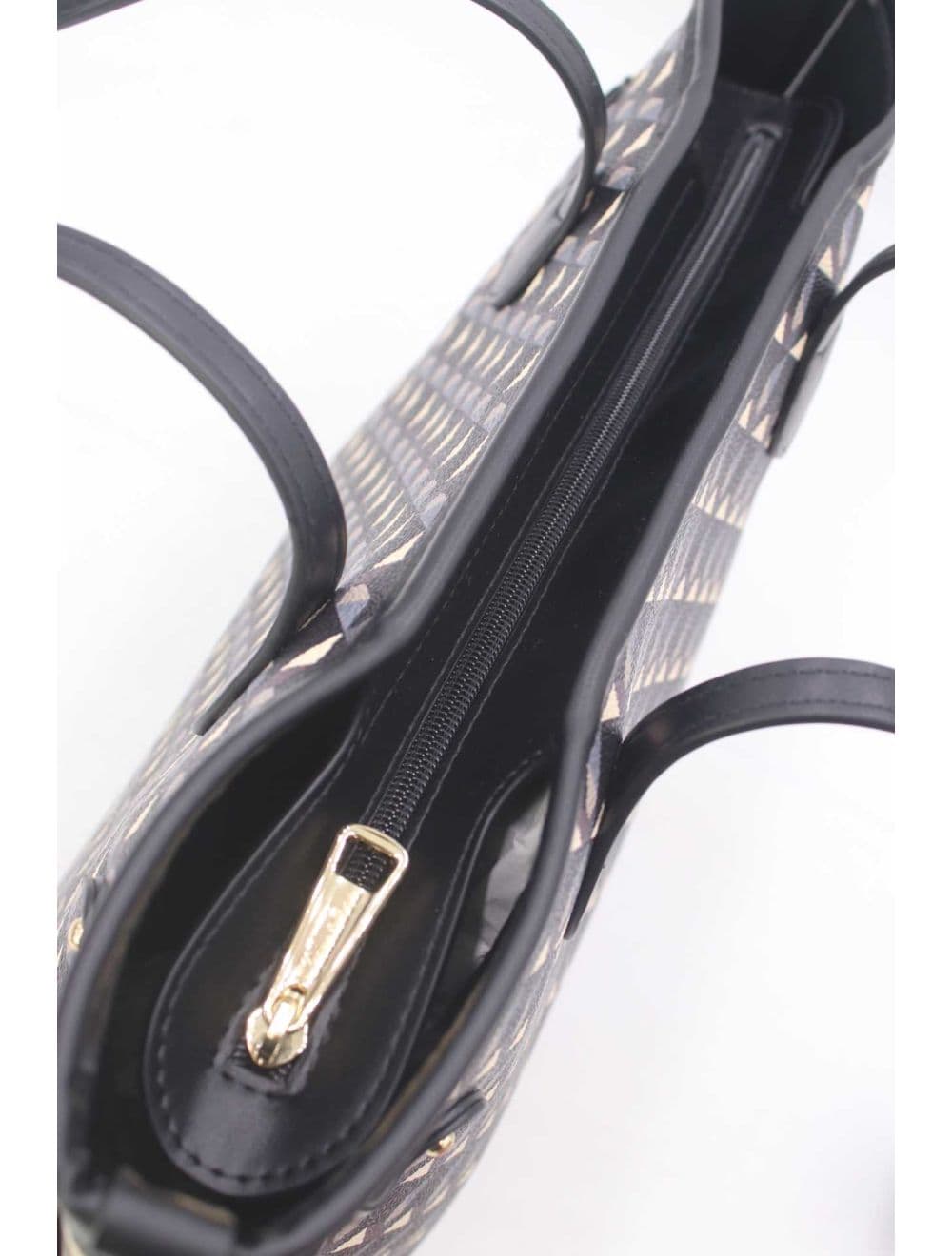 Sac Cabas Motif Géométrique 23B-5810-Noir — vue 3